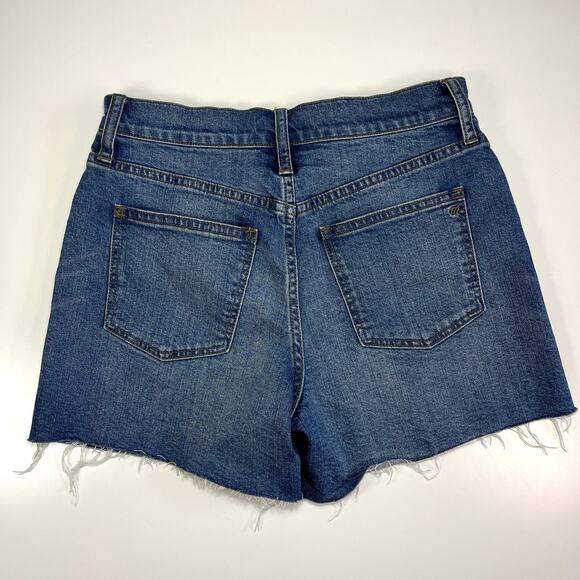 Madewell Button Fly High‎ Rise Denim Cut-Off Jean Shorts Sz 26 Copper Buttons - Picture 3 of 11